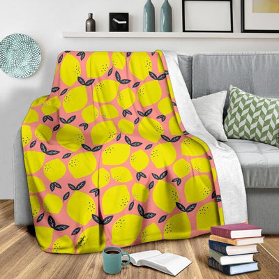 Sour Lemon Pattern Print Design Fleece Blanket