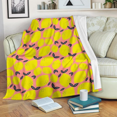 Sour Lemon Pattern Print Design Fleece Blanket