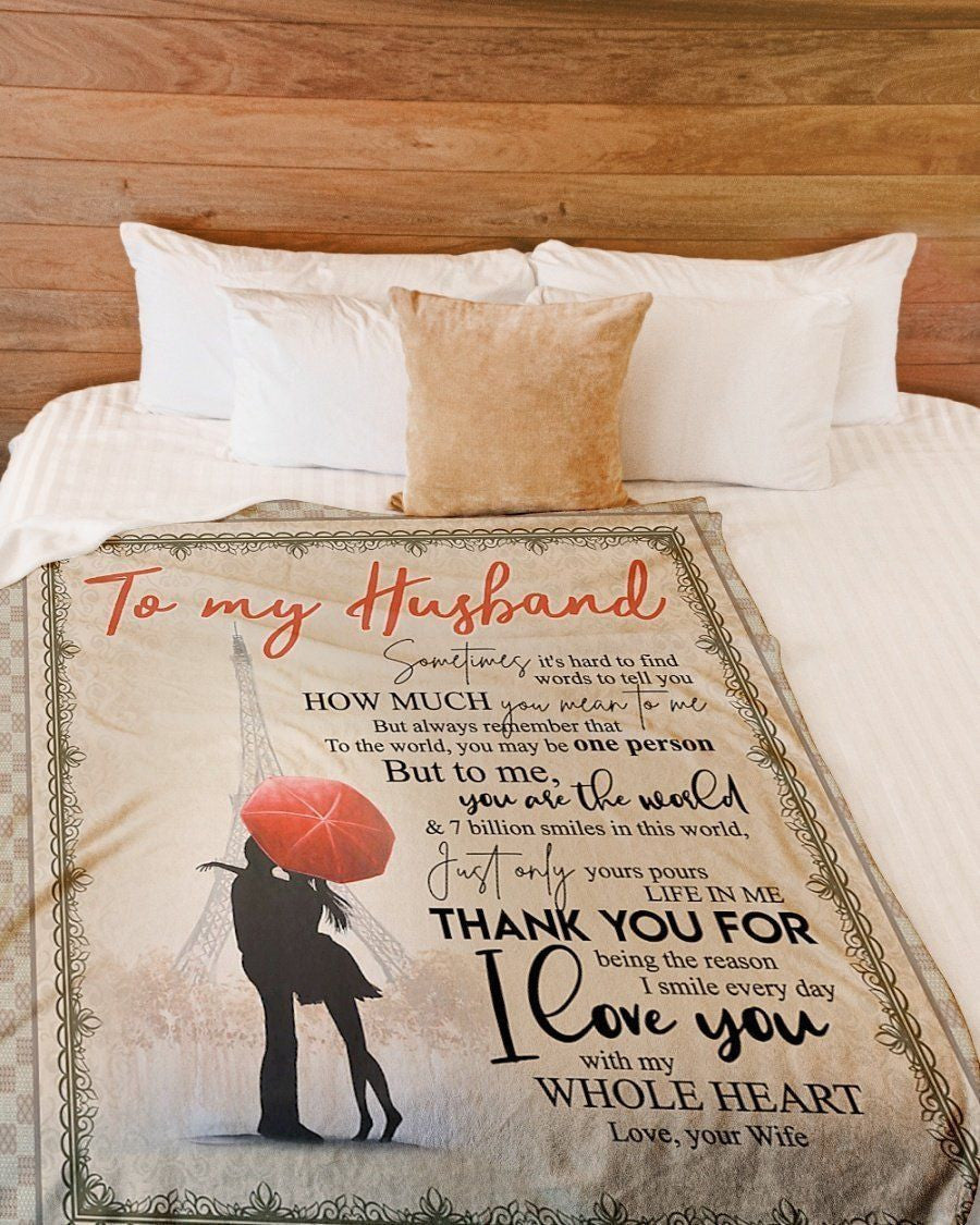 Eiffel Tower To My Husband How Much You Mean To Me Fleece Blanket