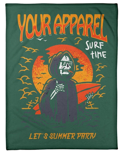 Your Apparel Surf Time Let's Summer Party Fleece Blanket