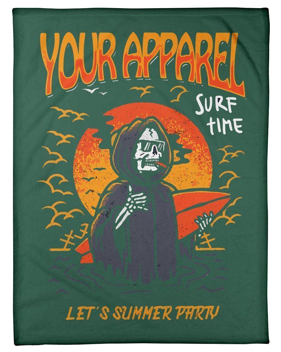 Your Apparel Surf Time Let's Summer Party Fleece Blanket