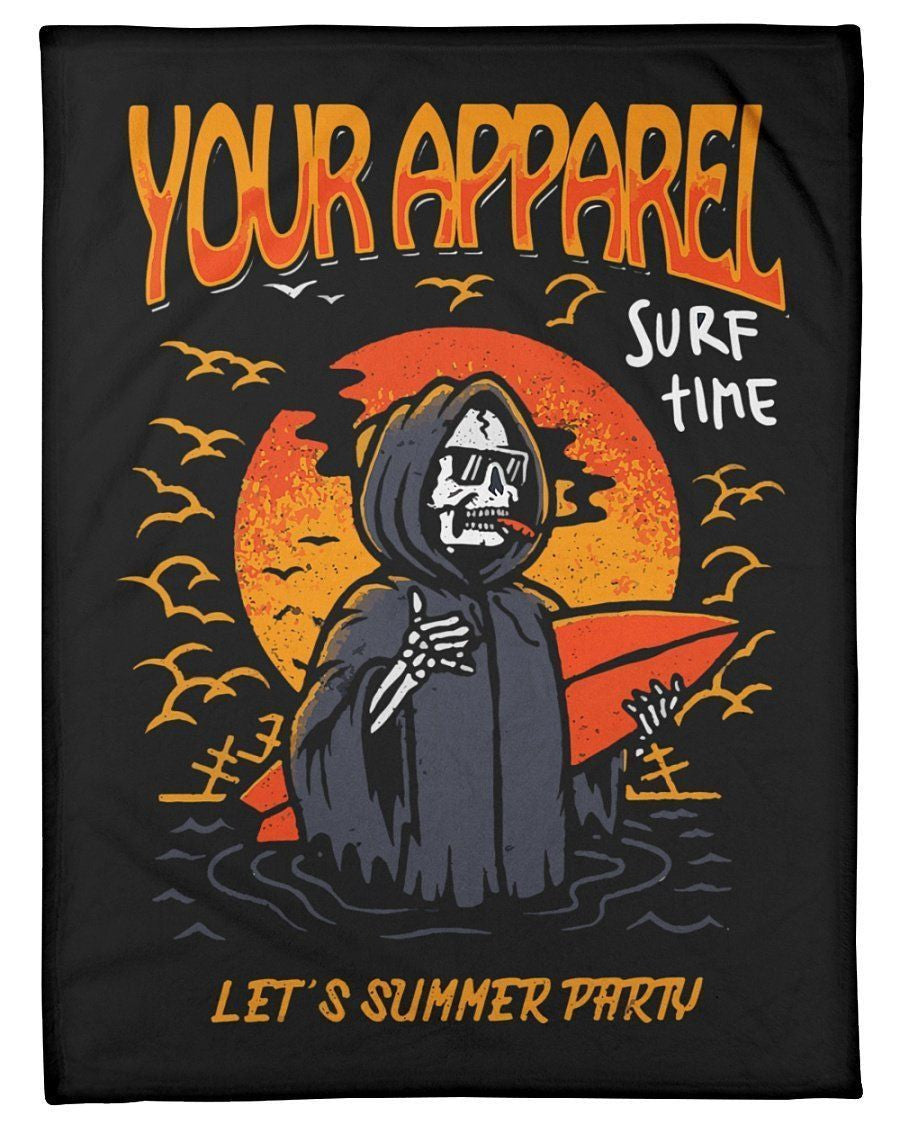 Your Apparel Surf Time Let's Summer Party Fleece Blanket