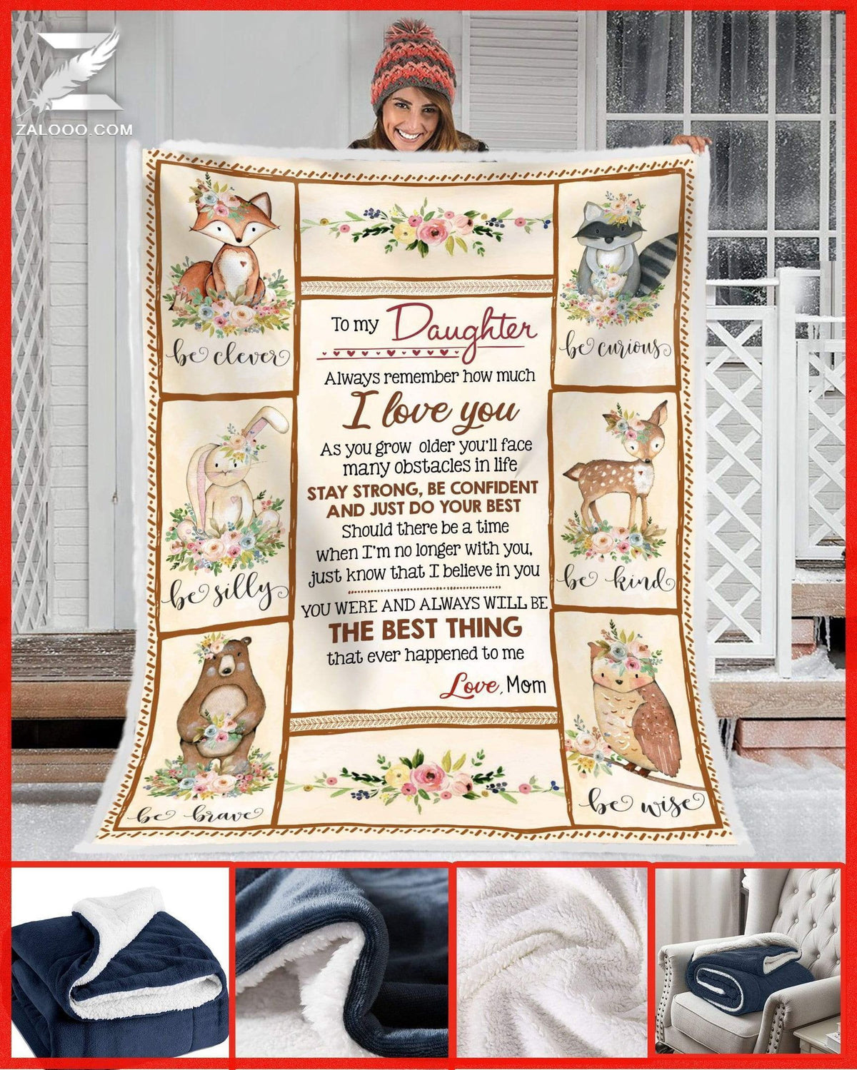 Blanket Gift For Daughter Stay Strong Be Confident