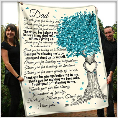 Blanket Gift For Dad Thank You For Teaching Me