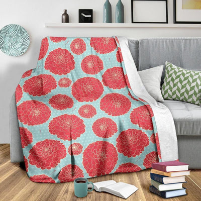 Wild Blossom Marigold Pattern Print Design Fleece Blanket