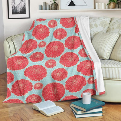 Wild Blossom Marigold Pattern Print Design Fleece Blanket