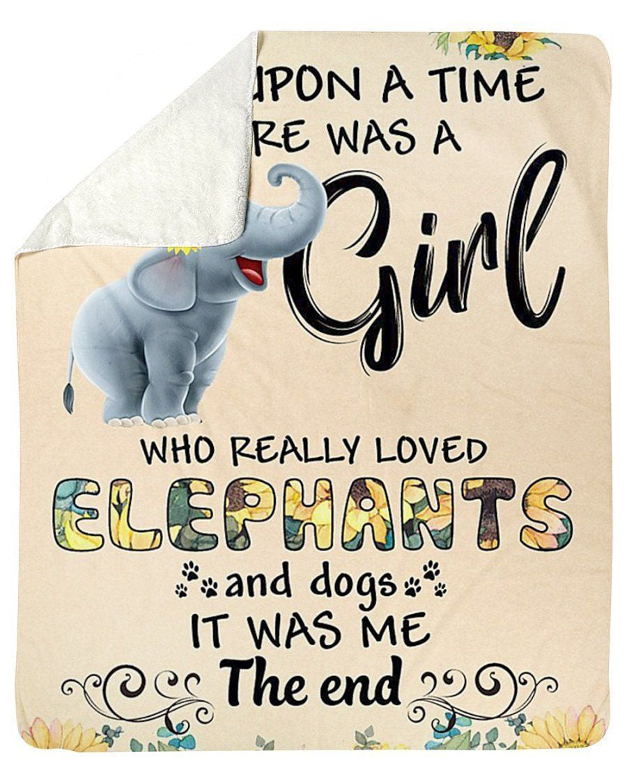 There Was A Girl Who Really Loved Elephants And Dogs Great Gift For Family Fleece Blanket