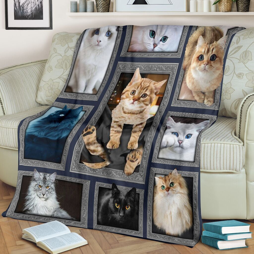 Cat Lover 3d Funny Cat Pocket Printed Fleece Blanket