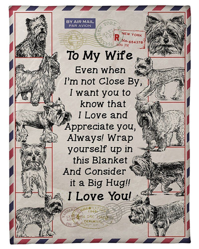 Gift For Yorkie Loving Wife I Love You Fleece Blanket Fleece Blanket
