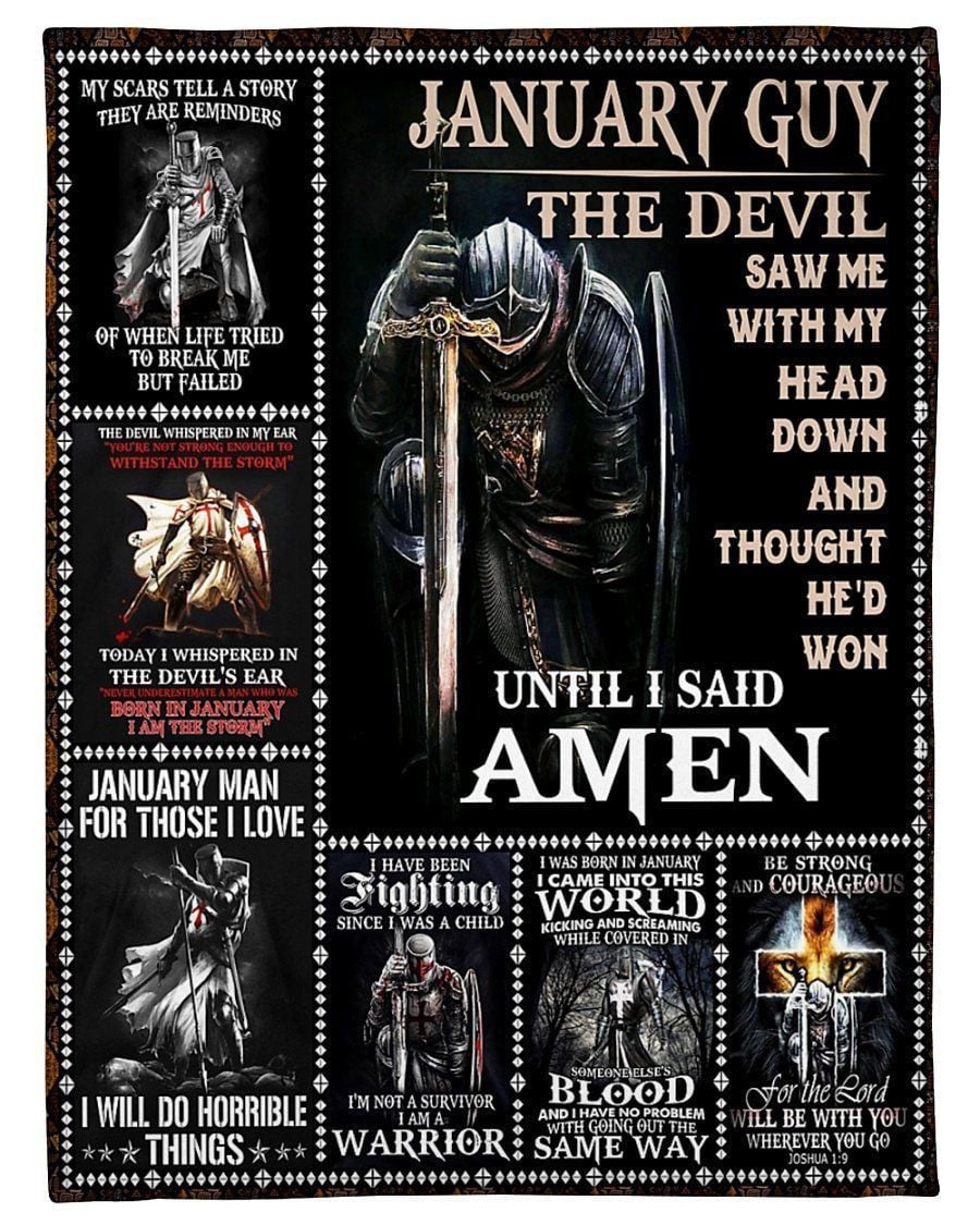 January Guy The Devil Birthday Gift Fleece Blanket