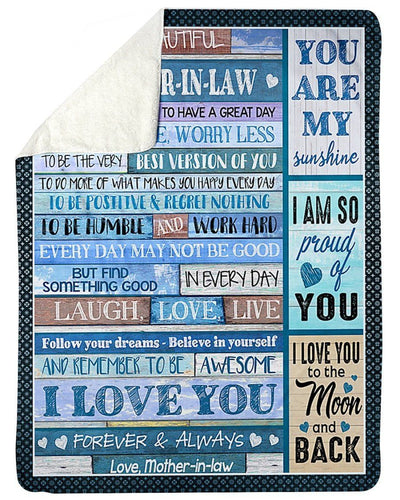 You Are My Sunshine To Daughter In Law Fleece Blanket Sherpa Blanket