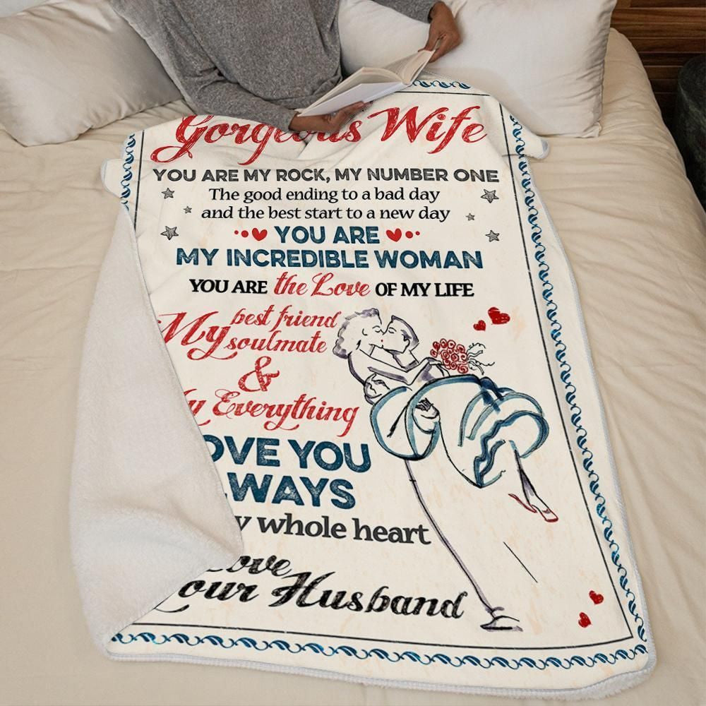 Husband Gift For Wife You Are My Rock My Number One Fleece Blanket