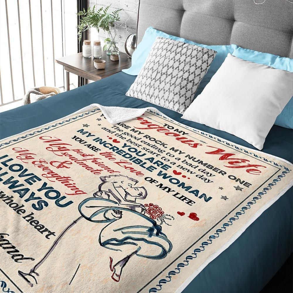 Husband Gift For Wife You Are My Rock My Number One Fleece Blanket
