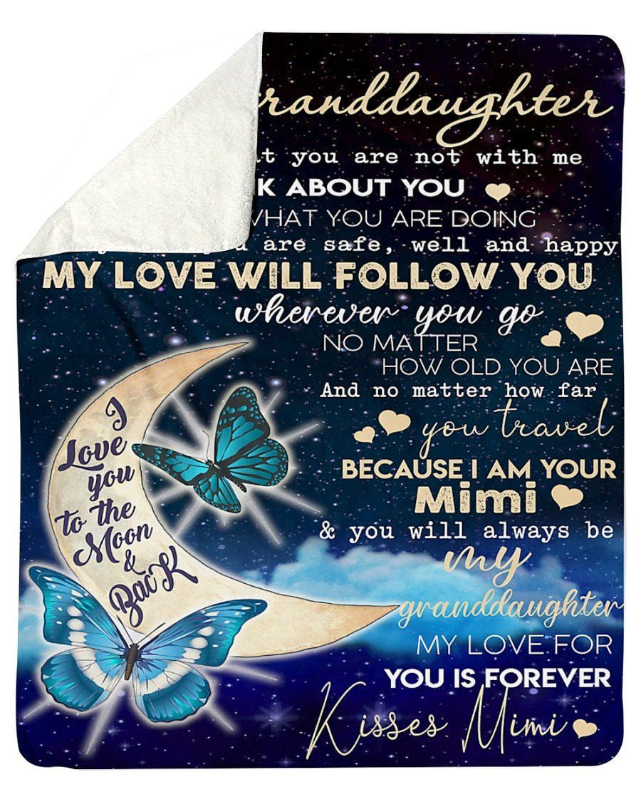 You Will Always Be My Granddaughter Great Gift From Mimi To Granddaughter Fleece Blanket