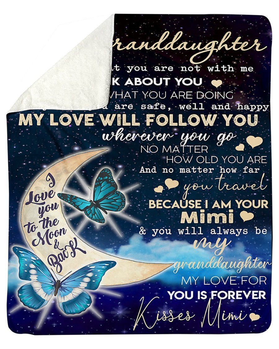 You Will Always Be My Granddaughter Great Gift From Mimi To Granddaughter Fleece Blanket