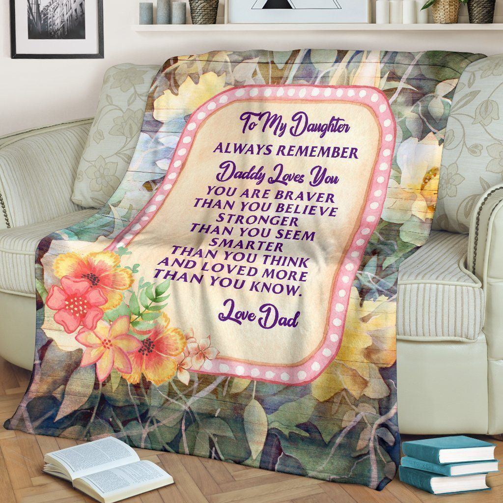 Gift Idea For Daughter From Dad I Love You Fleece Blanket