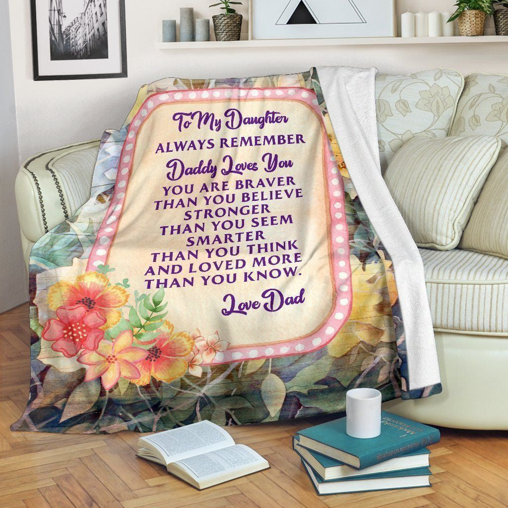 Gift Idea For Daughter From Dad I Love You Fleece Blanket