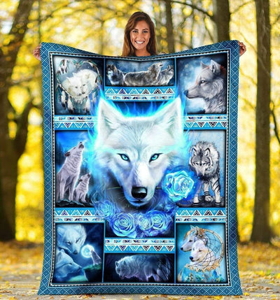 Ice Power Howling Wolf Soft Fleece Blanket Gift
