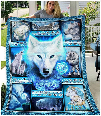 Ice Power Howling Wolf Soft Fleece Blanket Gift