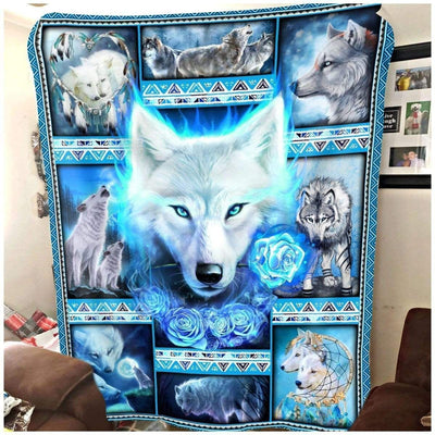 Ice Power Howling Wolf Soft Fleece Blanket Gift