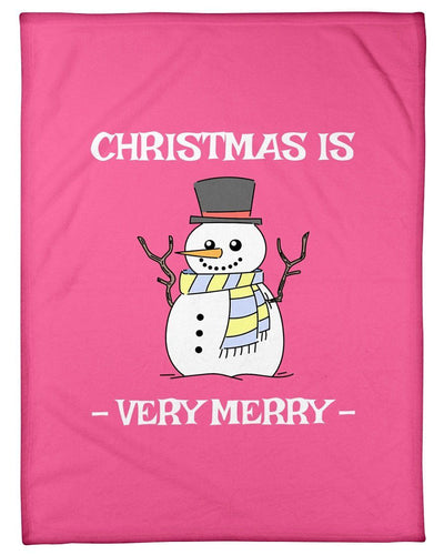 Snowman Christmas Is Very Merry Fleece Blanket