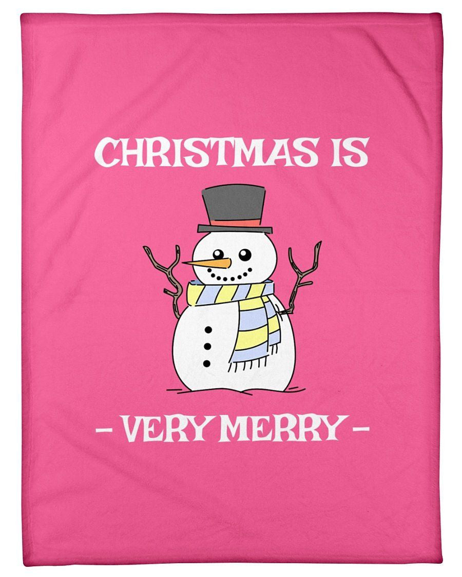 Snowman Christmas Is Very Merry Fleece Blanket