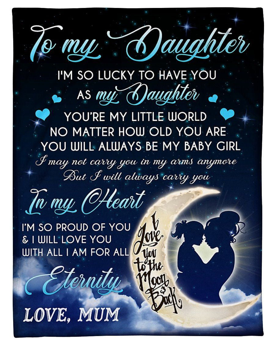 Lovely Message From Mum Gifts For Daughters Fleece Blanket