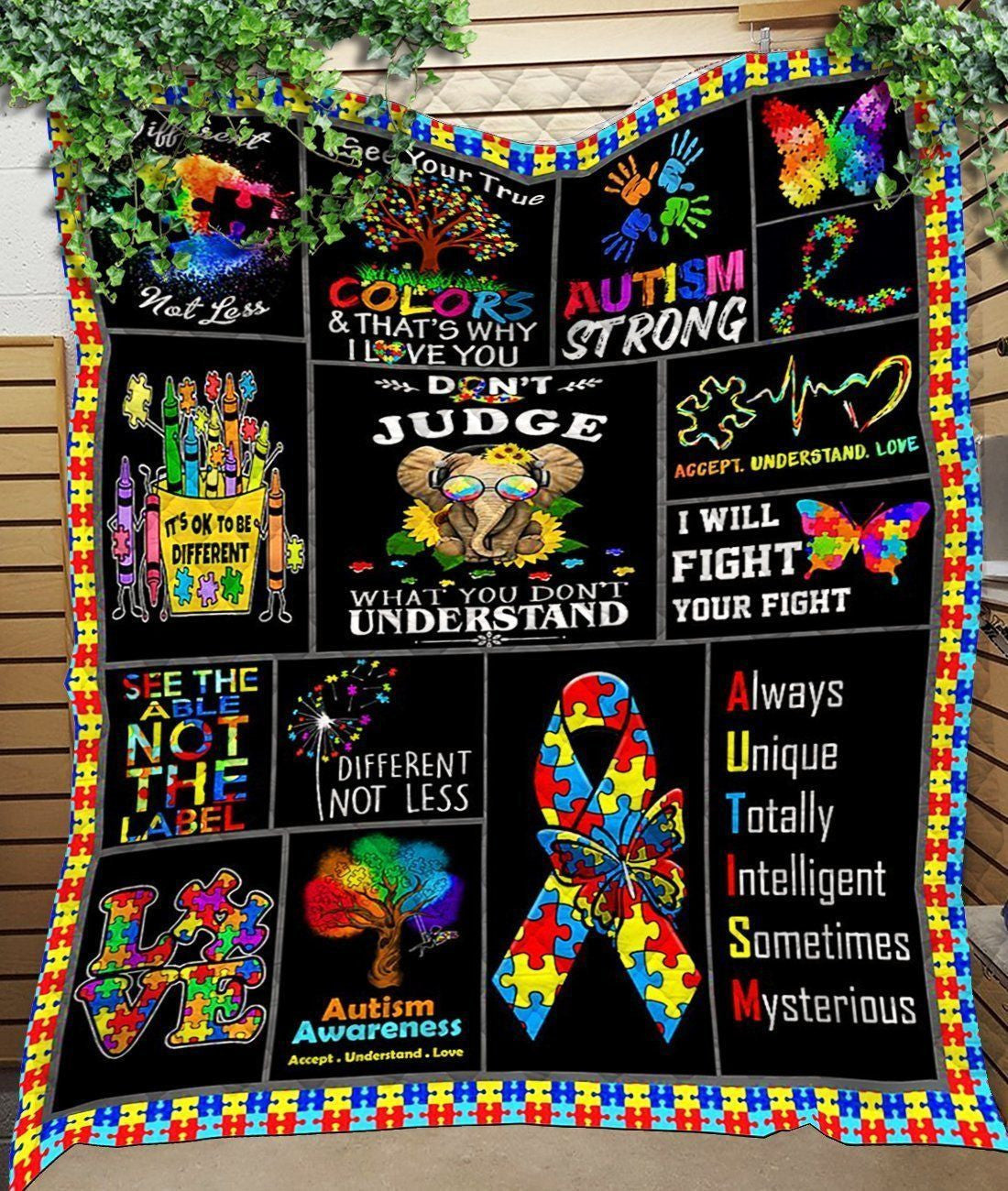 Autism-Awareness I Will Fight Your Fight Quilt Blanket
