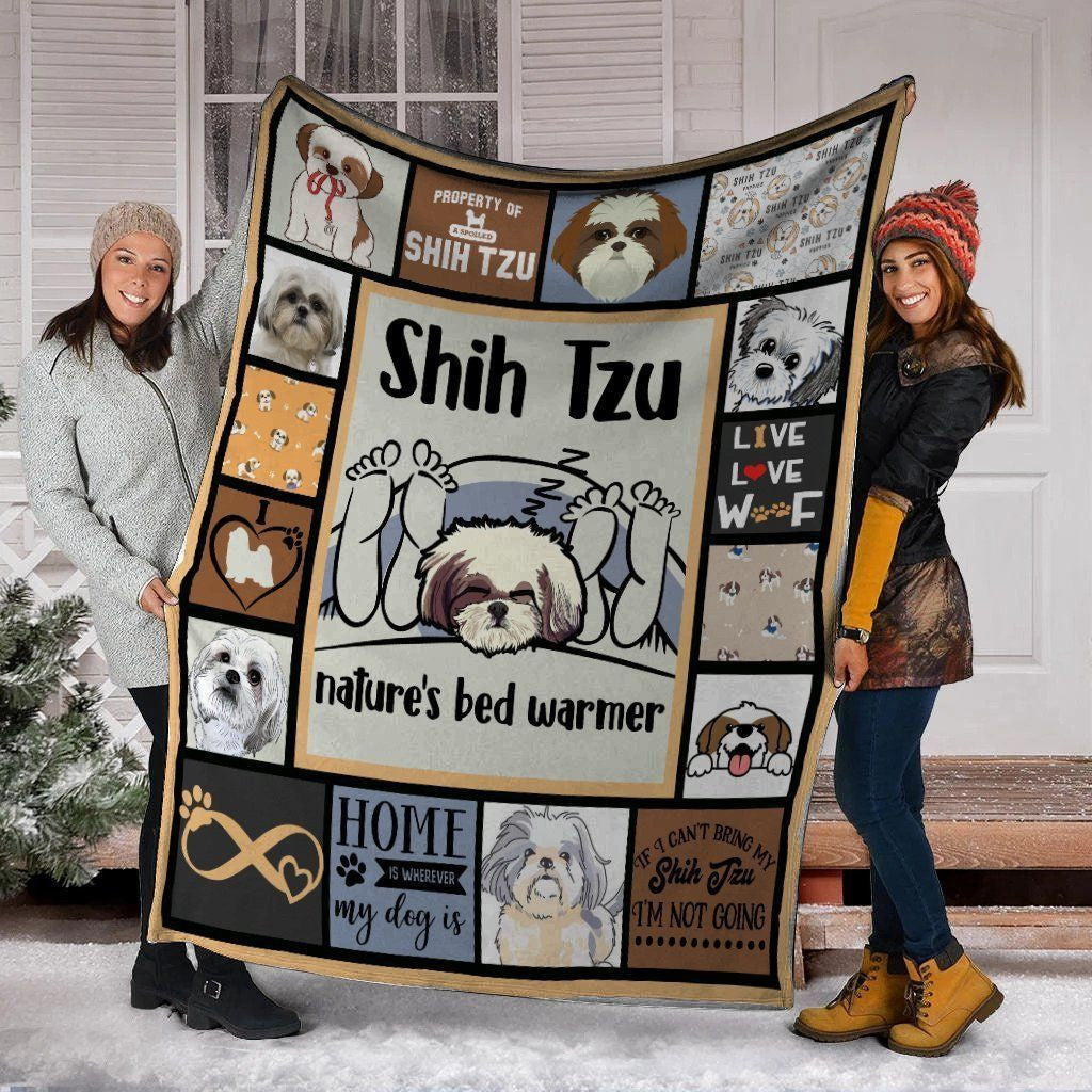 Shih Tzu Nature's Bed Warmer Shih Tzu Dog Fleece Blanket