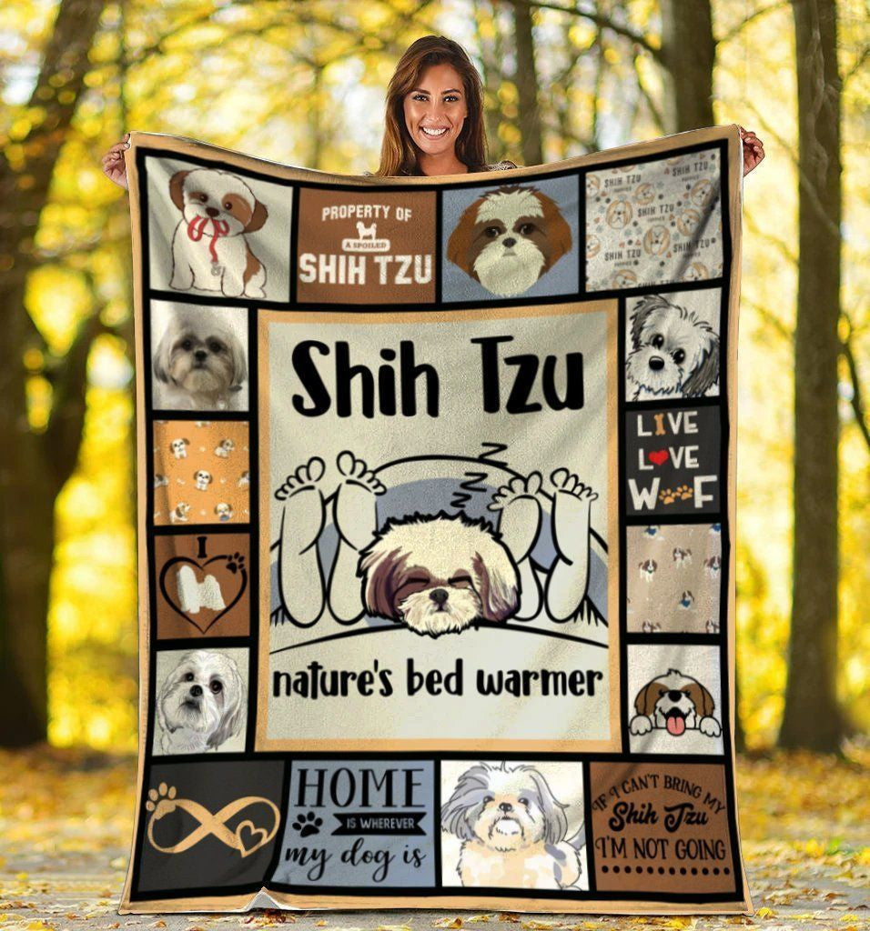 Shih Tzu Nature's Bed Warmer Shih Tzu Dog Fleece Blanket