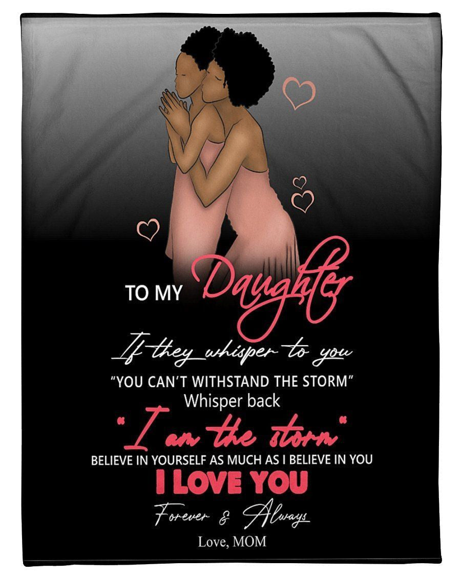 To My Daughter Love You Always And Forever Black Fleece Blanket