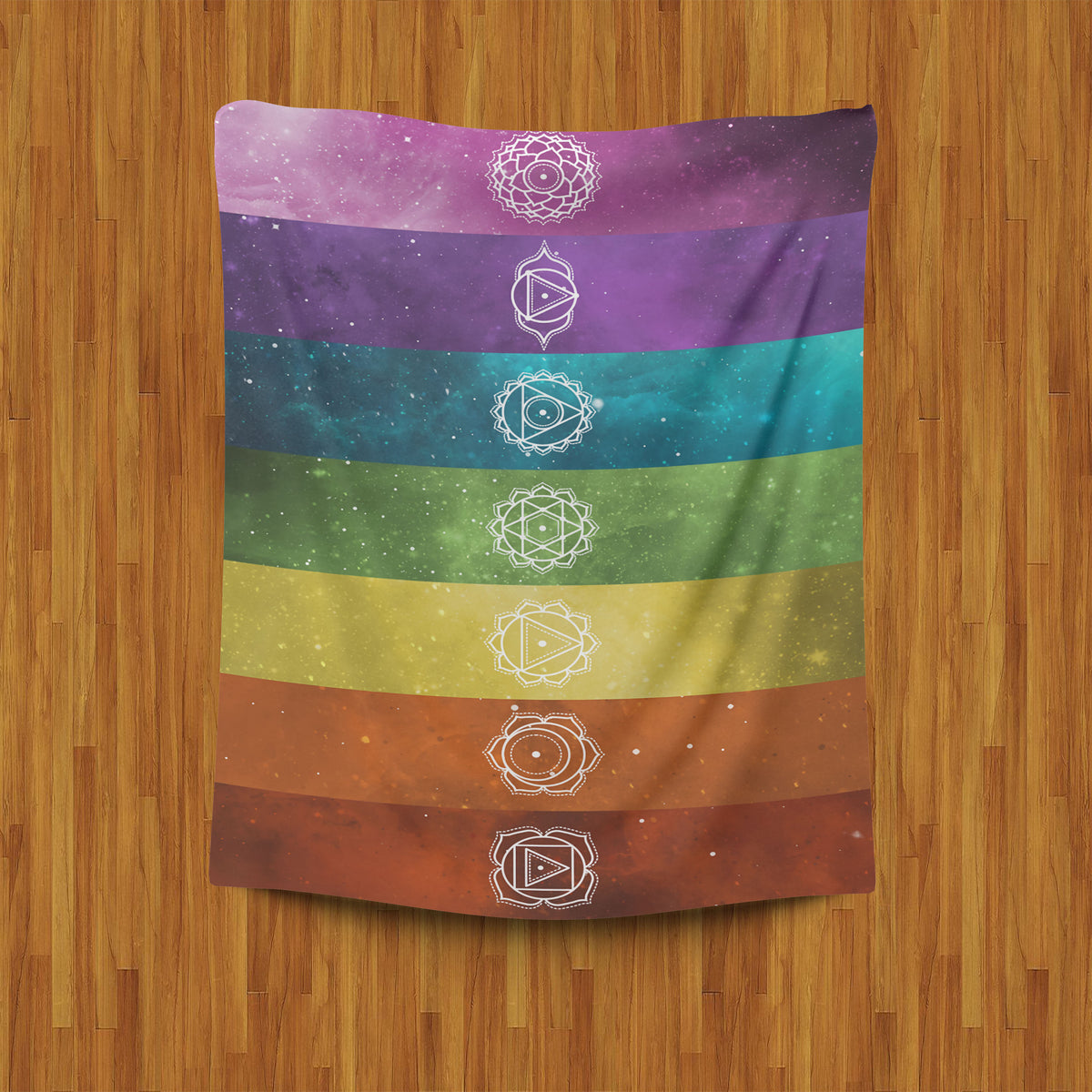Hippie Blanket 7 Chakras Colorful Design Giving Indian