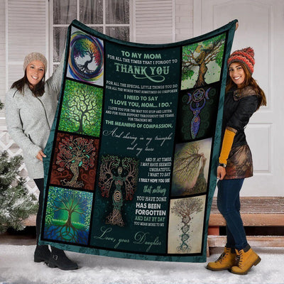 To My Mom Thank You Mom Tree Fleece Blanket