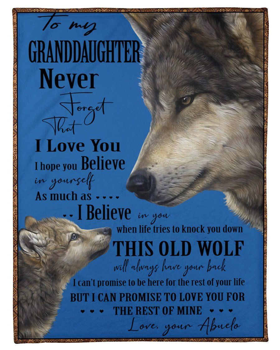 Never Forget That I Love You Lovely Message From Abuelo Gifts For Granddaughters Fleece Blanket