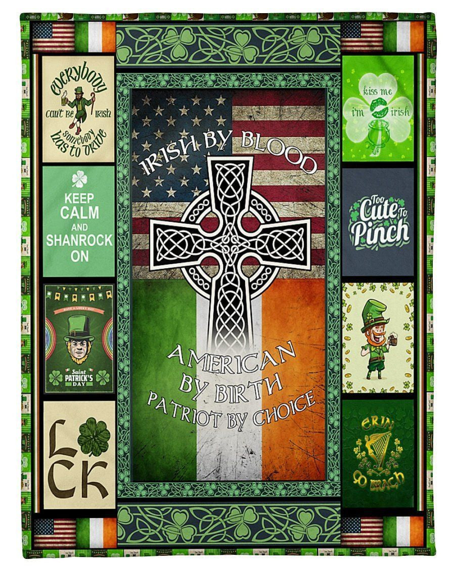Irish By Blood American By Birth Patriot By Choice For St.patrick's Day Fleece Blanket