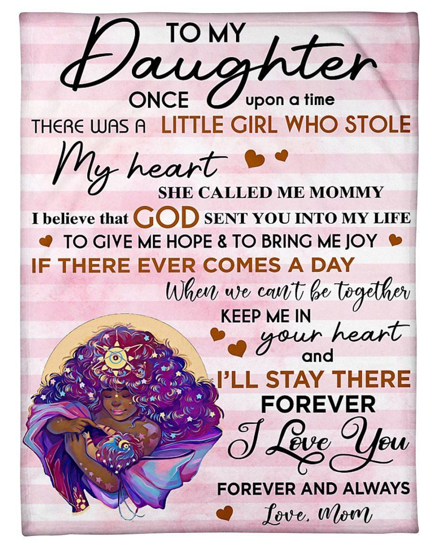 Mom To My Daughter Keep Me In Your Heart Fleece Blanket Fleece Blanket