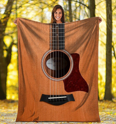 Guitarist Acoustic Guitar Printed Fleece Blanket