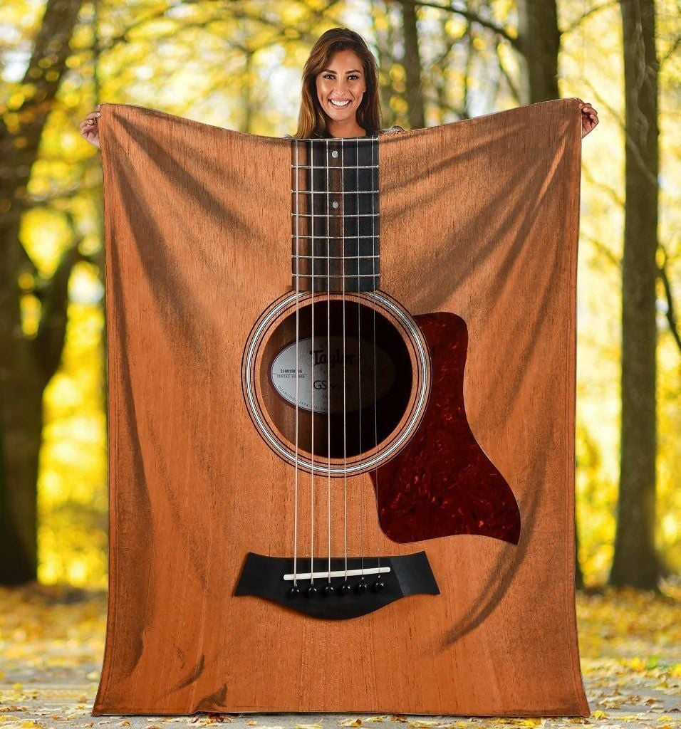 Guitarist Acoustic Guitar Printed Fleece Blanket