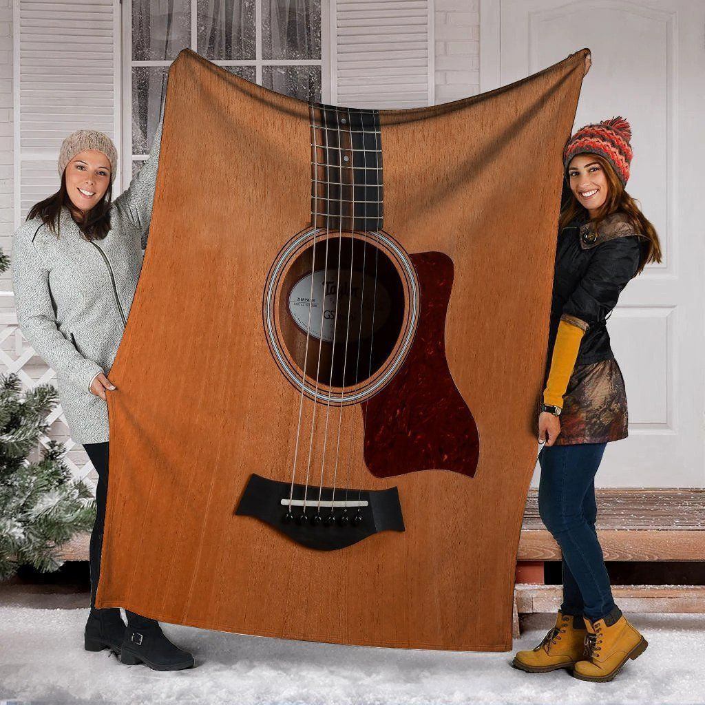 Guitarist Acoustic Guitar Printed Fleece Blanket