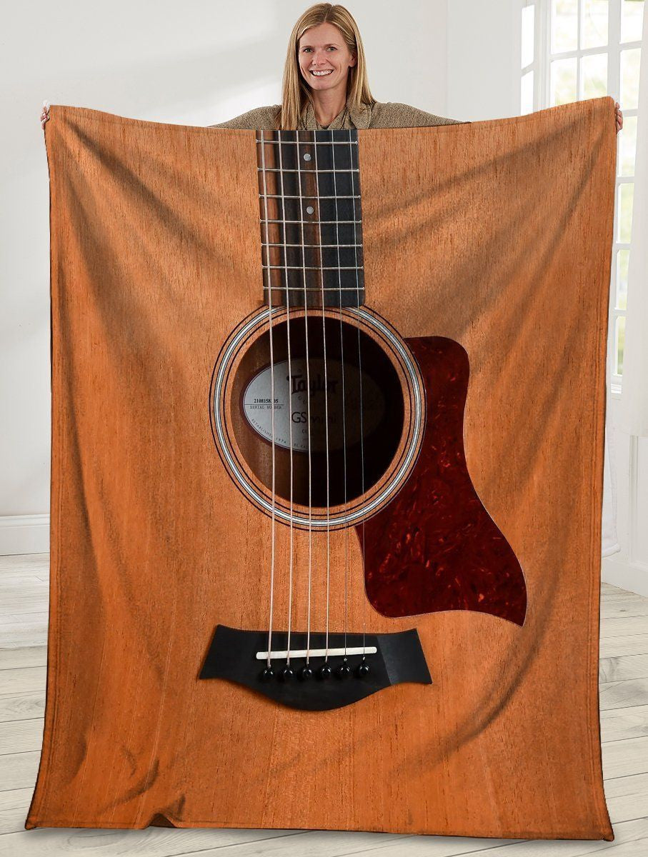Guitarist Acoustic Guitar Printed Fleece Blanket