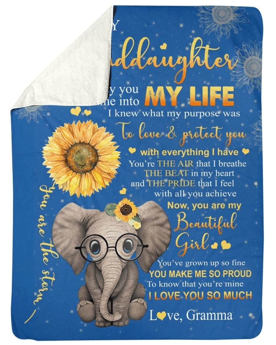 Elephant Lovely Message From Gramma Gifts For Granddaughters Fleece Blanket