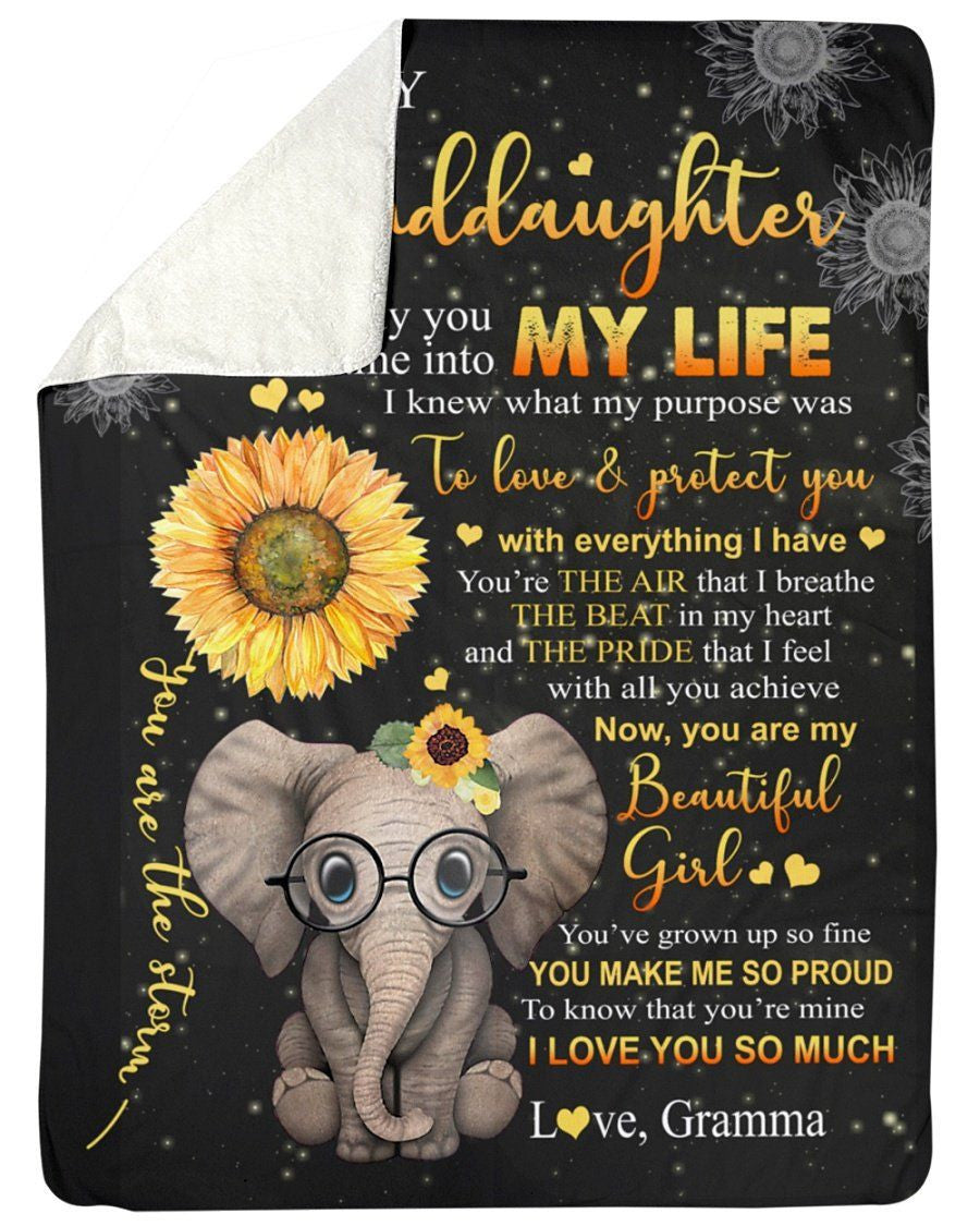 Elephant Lovely Message From Gramma Gifts For Granddaughters Fleece Blanket