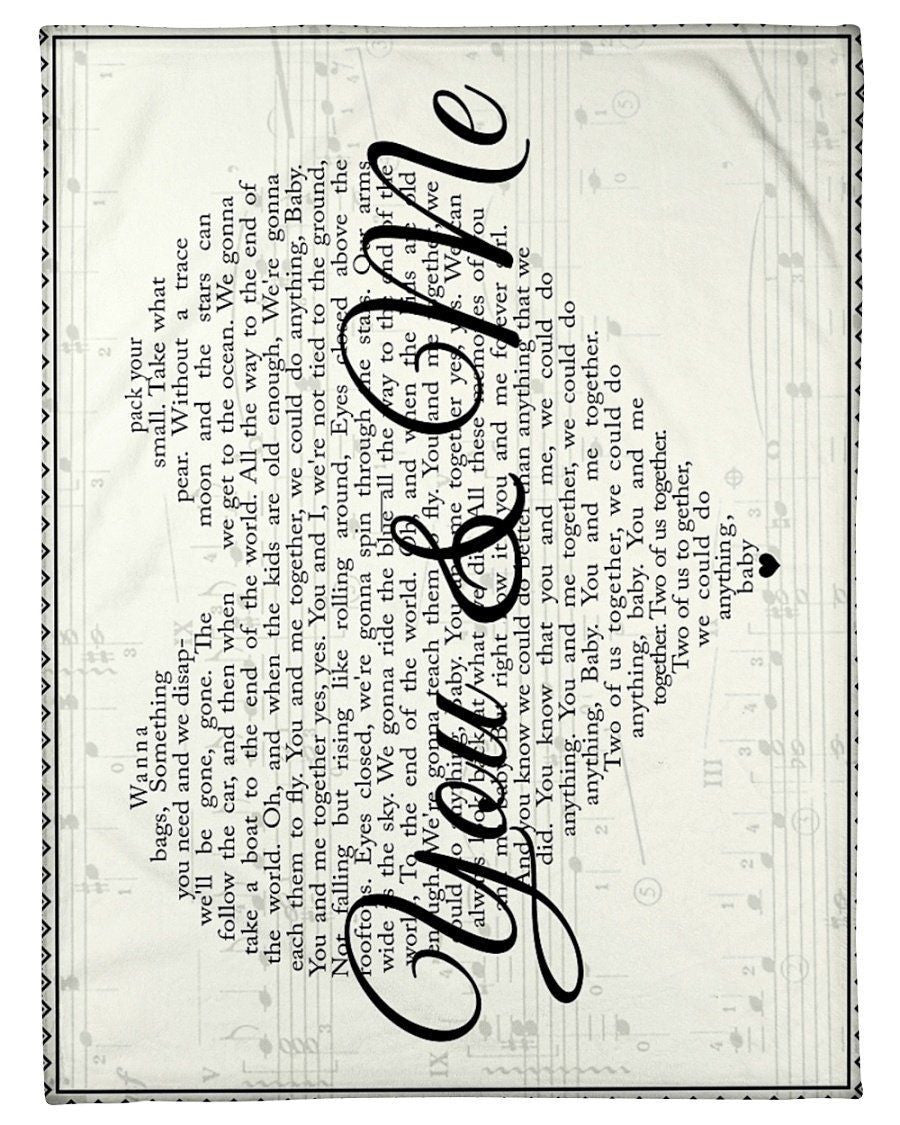 The Vintage Words Heart You And Me Custom Design Fleece Blanket
