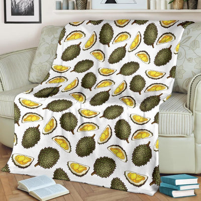 Tropical Durian Pattern Print Design Fleece Blanket