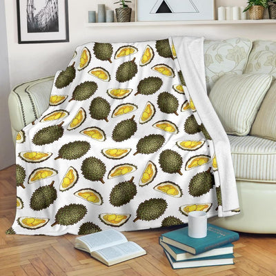 Tropical Durian Pattern Print Design Fleece Blanket