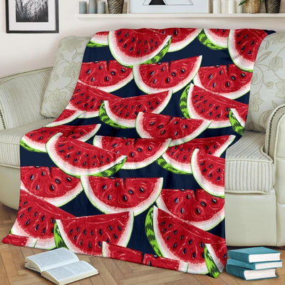 Fresh Watermelon Tropical Fruit Pattern Printed Fleece Blanket