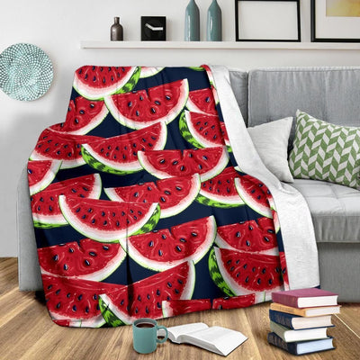 Fresh Watermelon Tropical Fruit Pattern Printed Fleece Blanket