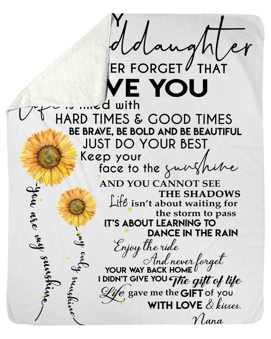 Never Forget That I Love You Gift For Granddaughter Fleece Blanket