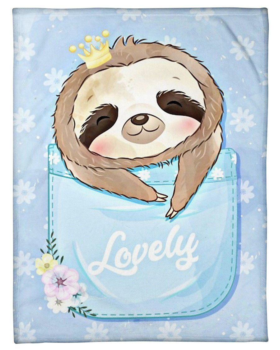 Cute Sloth Lovely Flower Pattern 3d Printed Window Curtain Fleece Blanket