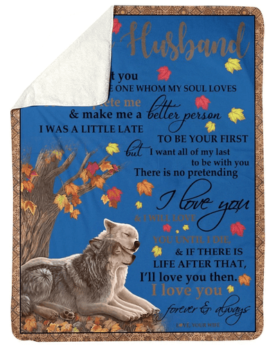 Wolf To My Husband Gift Fleece Blanket